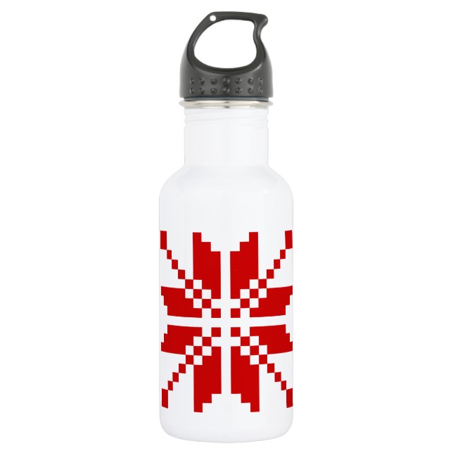 Xmas Snowflake Weihnachtsmuster Edelstahlflasche (Vorderseite)