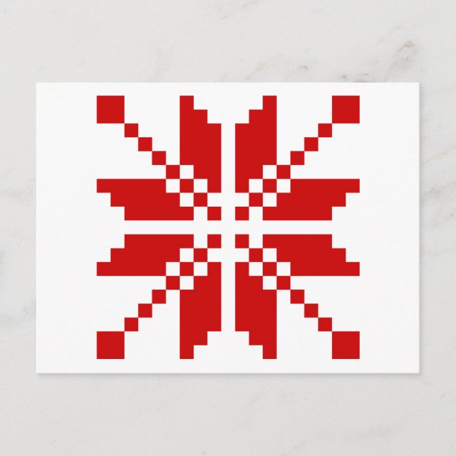 Xmas Snowflake Weihnachtsmuster Feiertagspostkarte (Vorderseite)