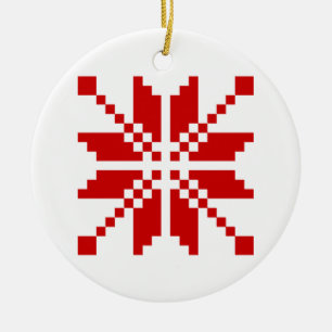 Xmas Snowflake Weihnachtsmuster Keramik Ornament
