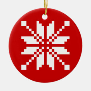 Xmas Snowflake Weihnachtsmuster Keramik Ornament