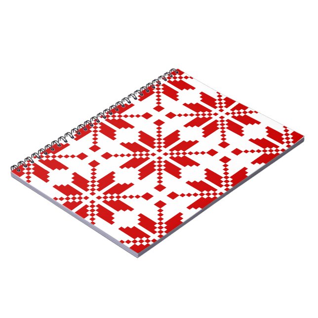 Xmas Snowflake Weihnachtsmuster Notizblock (Linke Seite)
