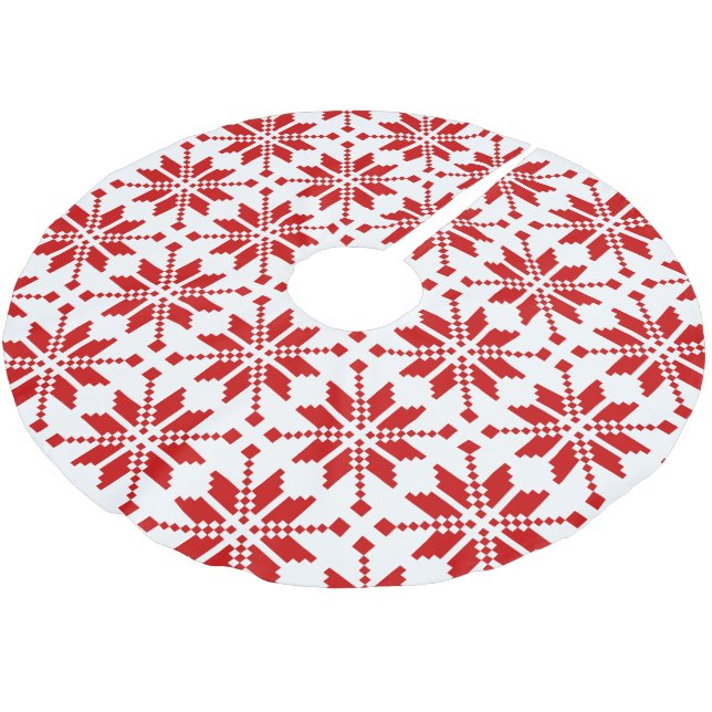 Xmas Snowflake Weihnachtsmuster Polyester Weihnachtsbaumdecke (Schrägansicht)