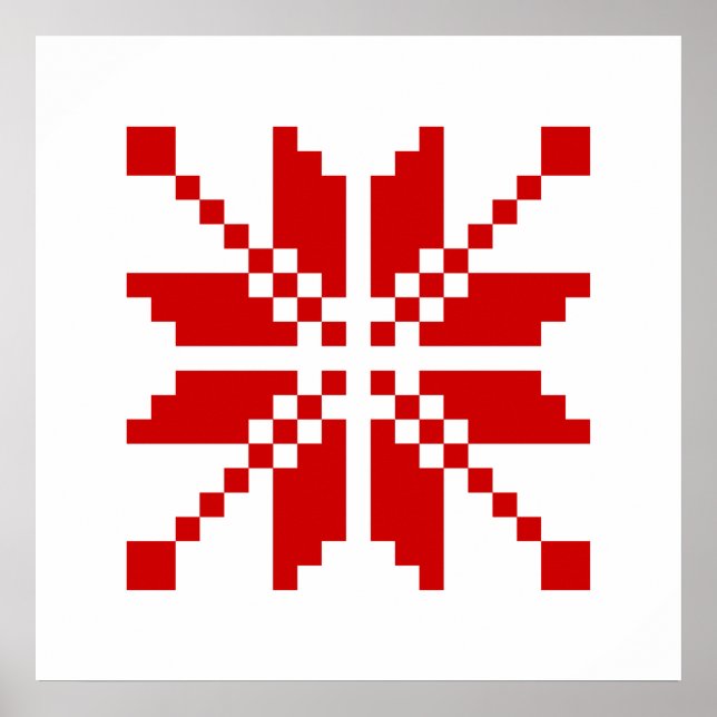 Xmas Snowflake Weihnachtsmuster Poster (Vorne)