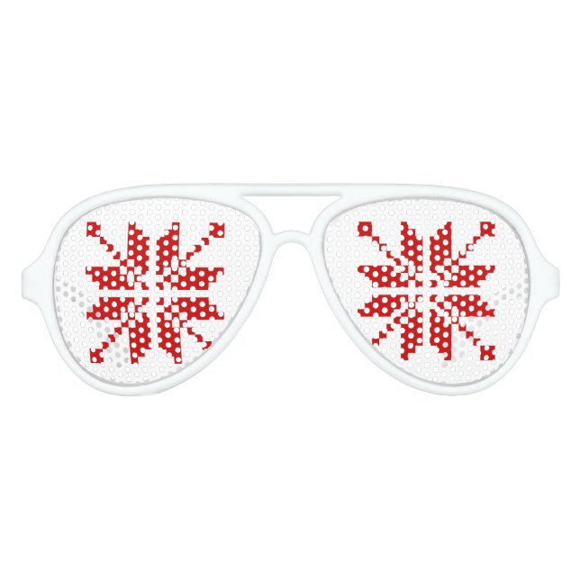 Xmas Snowflake Weihnachtsmuster Sonnenbrille (Vorderseite)