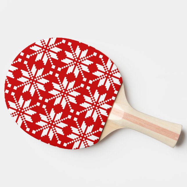 Xmas Snowflake Weihnachtsmuster Tischtennis Schläger (Seitenansicht)