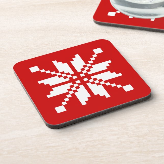Xmas Snowflake Weihnachtsmuster Untersetzer (Linke Seite)