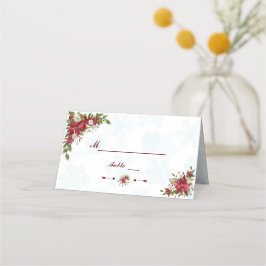 Xmas Snowflakes Poinsettia Hochzeit Tischnummer Platzkarte