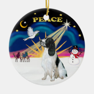 Xmas-Sonnenaufgang - English Springer Spaniel Keramik Ornament