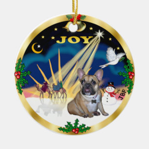 Xmas Sonnenaufgang - Französische Bulldogge Welpe Keramik Ornament
