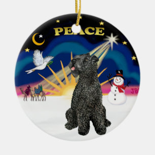 Xmas Sonnenaufgang- Kerry Blue Terrier Keramik Ornament