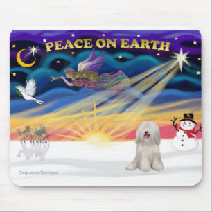 Xmas-Sonnenaufgang - Weißer Tibet-Terrier Mousepad