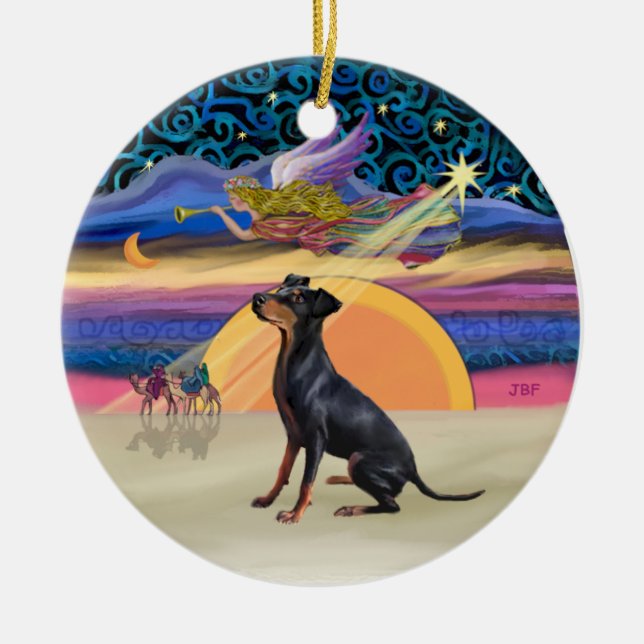 Xmas Star - Manchester Terrier Keramik Ornament (Vorne)