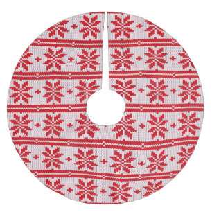 Xmas Stricken nahtloses Muster 1 + Ihre Ideen Polyester Weihnachtsbaumdecke