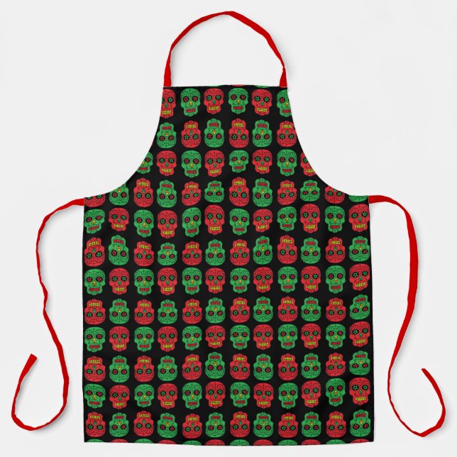 Xmas Sugar Skulls Schürze (Vorderseite)