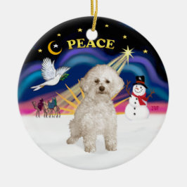 Xmas Sunrise - Bichon Frise 9 Keramik Ornament