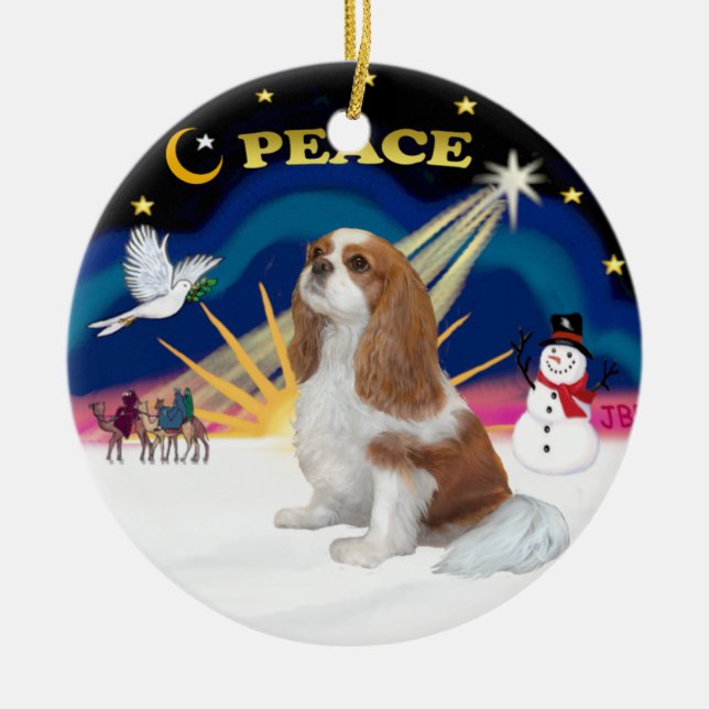 Xmas Sunrise - Blenheim Cavalier Keramikornament (Vorne)