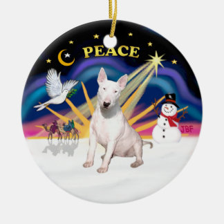 Xmas Sunrise - Bull Terrier Keramikornament