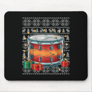 Xmas Sweater Style Ugly Musical Drum Weihnachten Mousepad