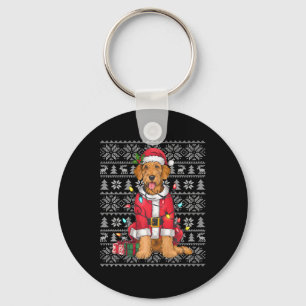 Xmas Sweater Style Ugly Santa Airedale Terrier Dog Schlüsselanhänger