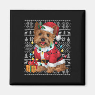Xmas Sweater Style Ugly Santa Cairn Terrier Dog Ch Magnet