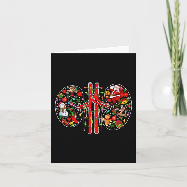 Xmas Symbole Santa Elf Nidneys Form Dialyse Tech Karte (Vorderseite)