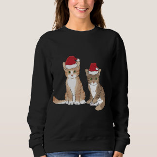 Xmas Tabby Kitten Red Weihnachtsmannmütze Meow Nie Sweatshirt