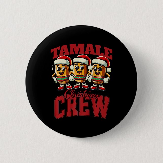 Xmas Tamale Food Funny mexikanisches Weihnachtsfes Button (Vorderseite)