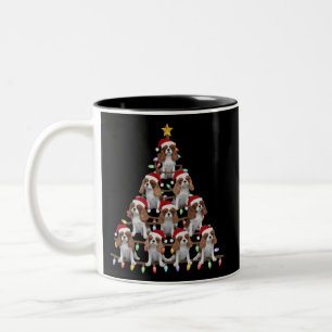 Xmas-Tannenbaum-Santa-Cavalier-King-Charles-Spanie Zweifarbige Tasse
