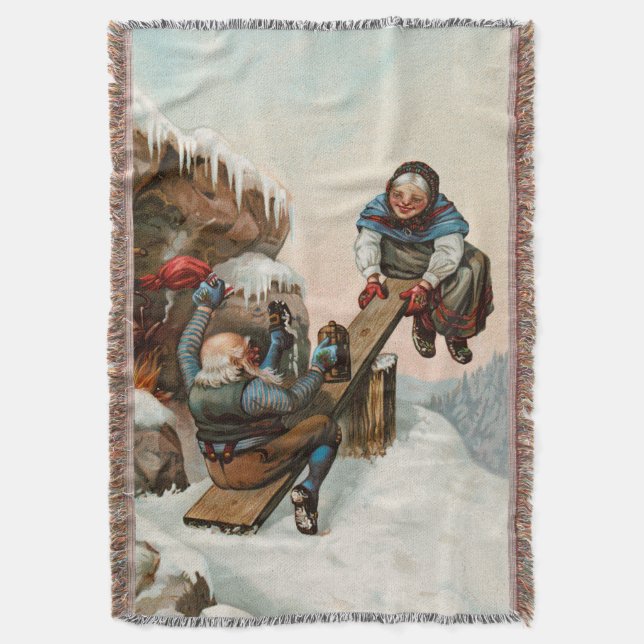 Xmas Teeter Totter Wilhelm Larsen Decke (Vorderseite Vertikal)