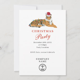 Xmas Tiger Corporate Business Weihnachten Party Einladung
