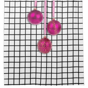 Xmas Trebles Baubles pink + Ihre Ideen Duschvorhang