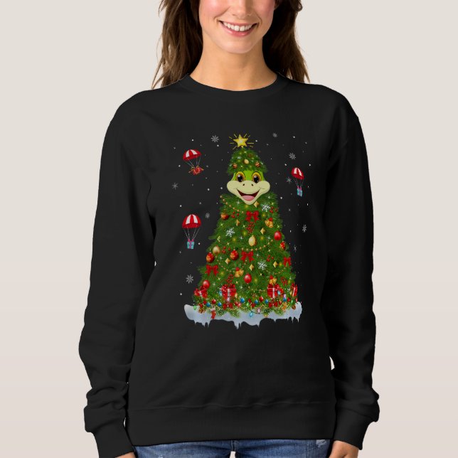 Xmas Tree Decoration Lights Santa Poison Dart Frog Sweatshirt (Vorderseite)