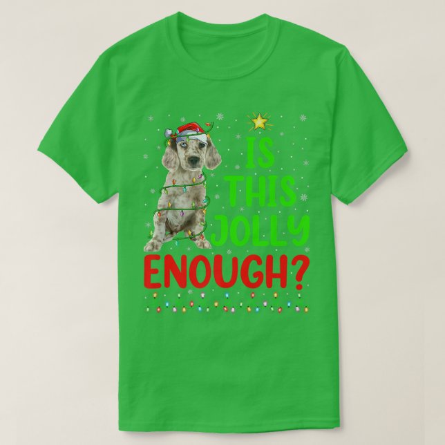 Xmas Tree ist dieses Jolly genug englische Setter  T-Shirt (Design vorne)