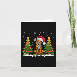 Xmas Tree Light African Wild Dog Weihnachtsmannmüt Karte