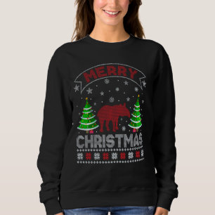 Xmas Tree Lighting Men Women Tapir Ugly Weihnachte Sweatshirt