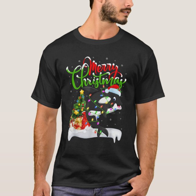 Xmas Tree Lighting Weihnachtsmannmütze Orca T-Shirt (Vorderseite)
