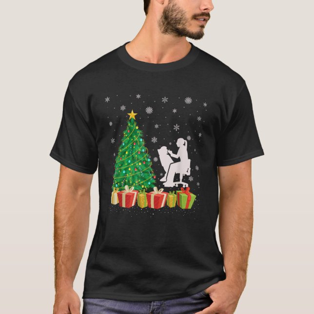 Xmas Tree Lighting Weihnachtsmannmütze Zahnassiste T-Shirt (Vorderseite)