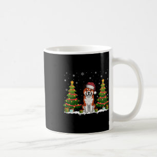 Xmas Tree Lights Akita Hund Weihnachtsmannmütze We Kaffeetasse