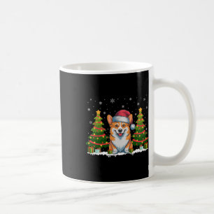 Xmas Tree Lights Corgi Dog Weihnachtsmannmütze Wei Kaffeetasse