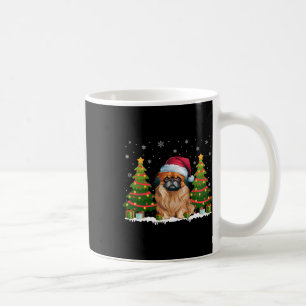 Xmas Tree Lights Pekingese Dog Weihnachtsmannmütze Kaffeetasse