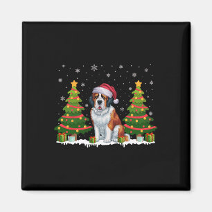 Xmas Tree Lights Saint Bernard Dog Weihnachten Magnet