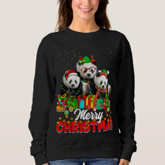 Xmas Tree Lights Weihnachts Pajama Panda Bär Anima Sweatshirt