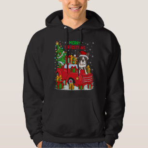 Xmas Tree Red Lighting Boston Terrier Dog Ch Hoodie