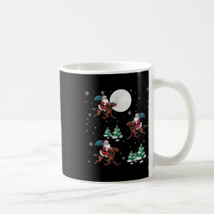 Xmas Tree Santa Riding Irish Setter Dog Funny Chri Kaffeetasse