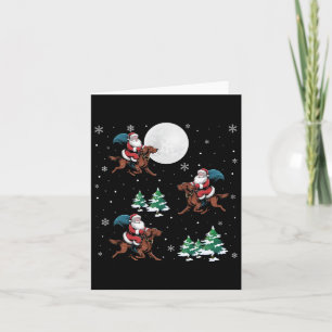 Xmas Tree Santa Riding Irish Setter Dog Funny Chri Karte