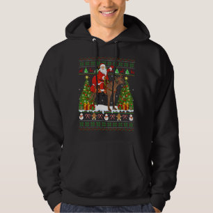 Xmas Ugly Santa Riding Rhodesian Ridgeback Dog Chr Hoodie