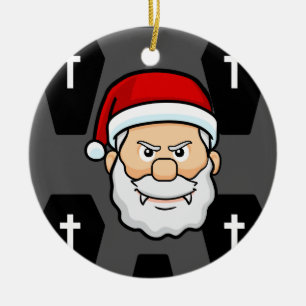 Xmas vampire santa claus särge keramik ornament