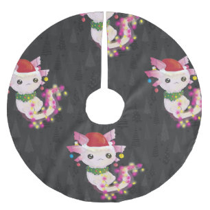 xmas weihnachtsmann axolotl polyester weihnachtsbaumdecke