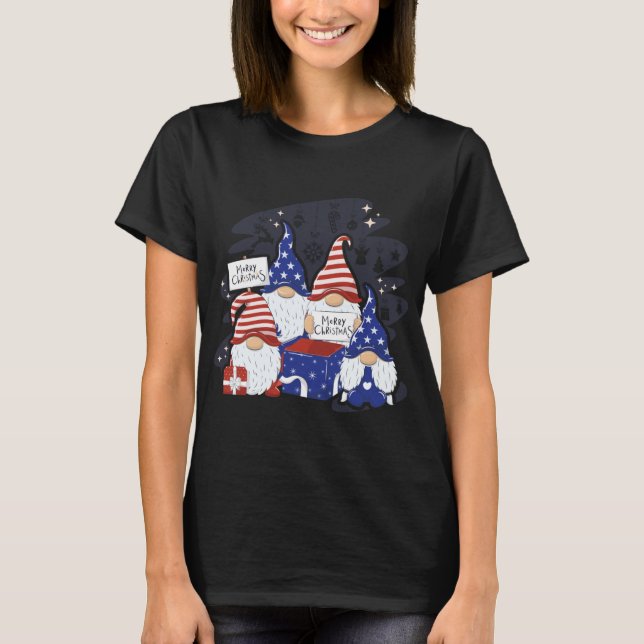 Xmas Weihnachtsmannmütze American Frohe Weihnachts T-Shirt (Vorderseite)