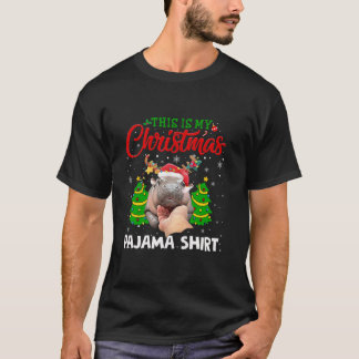 Xmas Weihnachtsmannmütze Reindeer Moo Deng Christm T-Shirt